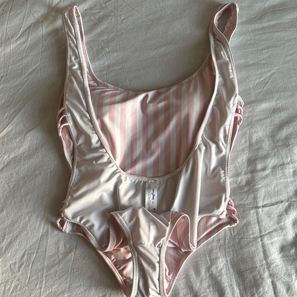 Kenny Flowers Pink and White Striped One Piece Swimsuit - Picture 12 of 12